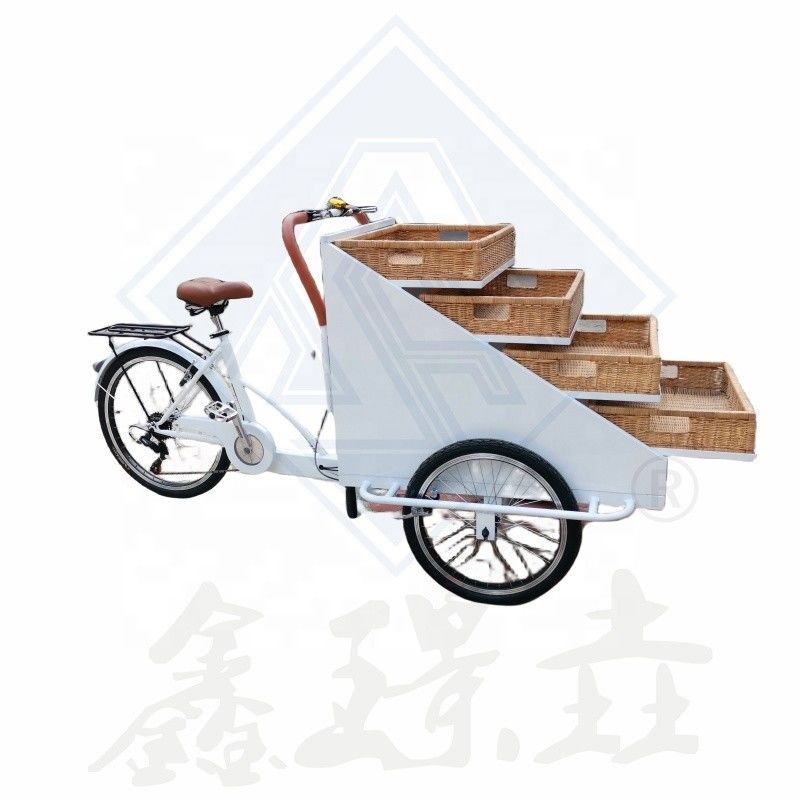 Materia prima Harina 150 kg Triciclo Pan Vending Bike para comida de perrito caliente y té de café