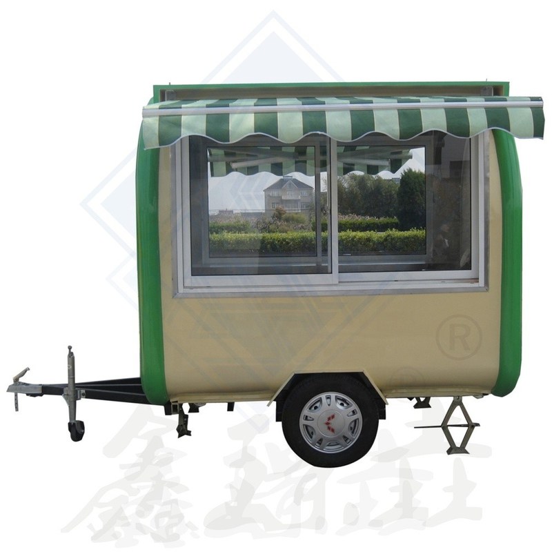 Acero galvanizado de eje único/doble 300 camión móvil de comida con dosel