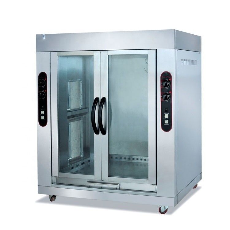 Aplicación de cocina de estilo avanzado Gas independiente Dos lámparas completas Rotisserie para ovejas y cerdos