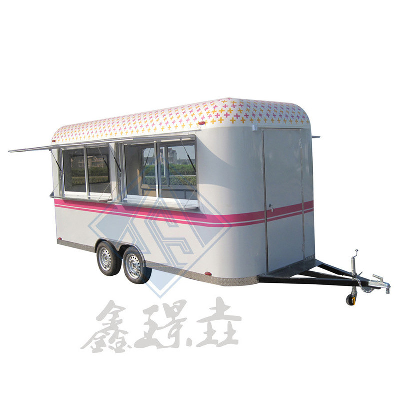 Carrito de comida de calle móvil con modelo redondo industrial y color personalizado